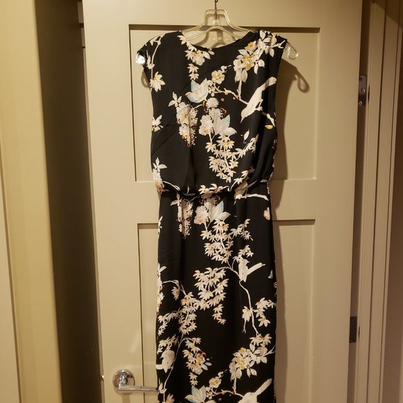 ASOS Dresses & Skirts - Black Floral ASOS Midi Dress - Size 6